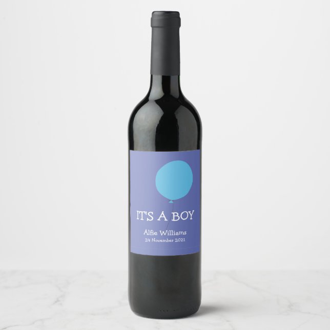 É uma moça moderna com uma etiqueta de vinho azul (Frente)
