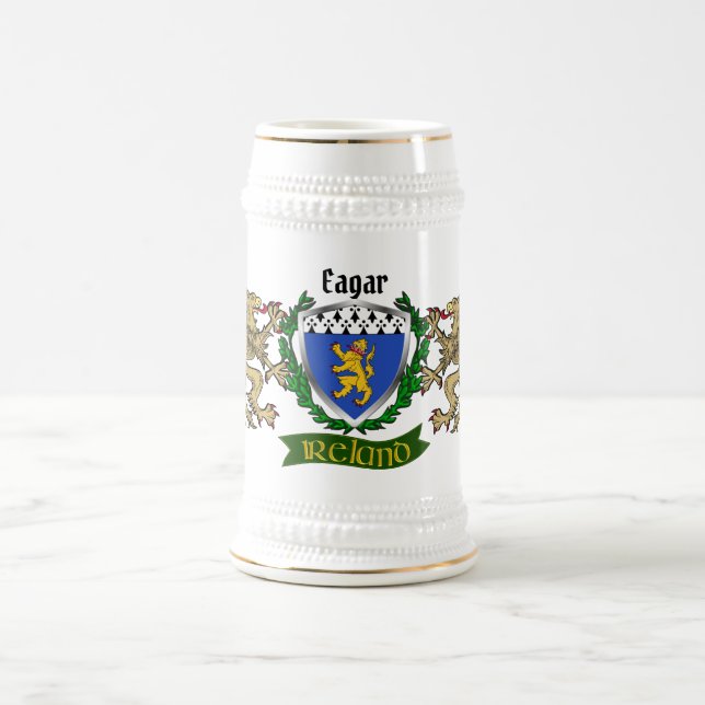 Eagar Irish Shield Personalizado Beer Caneca de ce (Centro)