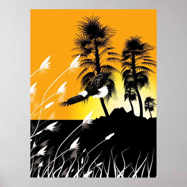 Eagle Desert Summer Silhouettes Poster (Frente)