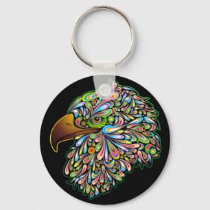Eagle Hawk Psychedelic Design Chaveiro