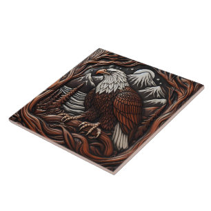 Eagle Leather Carving With Canadian Flair