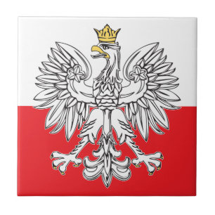 Eagle polonês com o azulejo Dourado da coroa