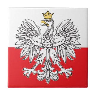 Eagle polonês com o azulejo Dourado da coroa