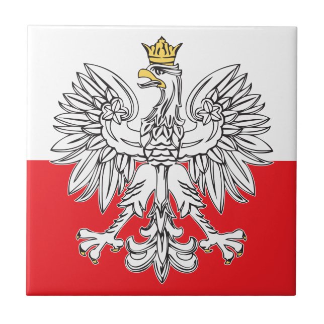 Eagle polonês com o azulejo Dourado da coroa (Frente)