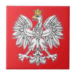 Eagle polonês com o azulejo Dourado da coroa