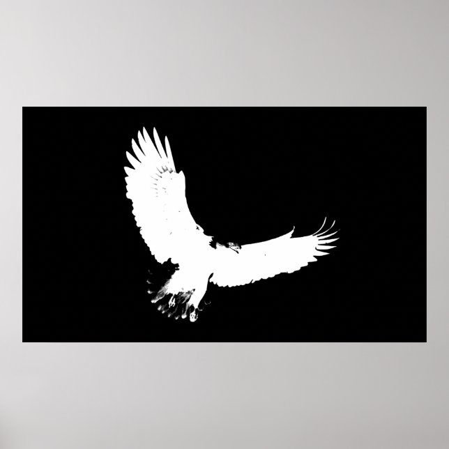 Eagle Silhouette Poster Impressão Bald Eagle em Vo (Frente)
