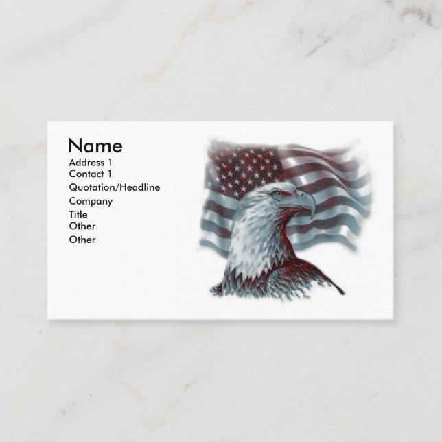 Eagle vermelho - cartões de visitas patrióticos (Frente)
