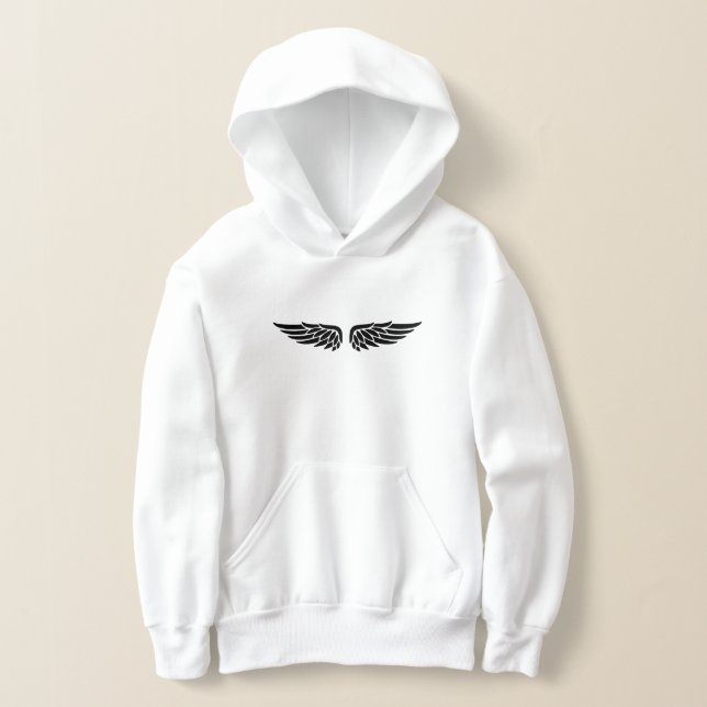 Eagle wing print black Kids' Hoodies (Postura )