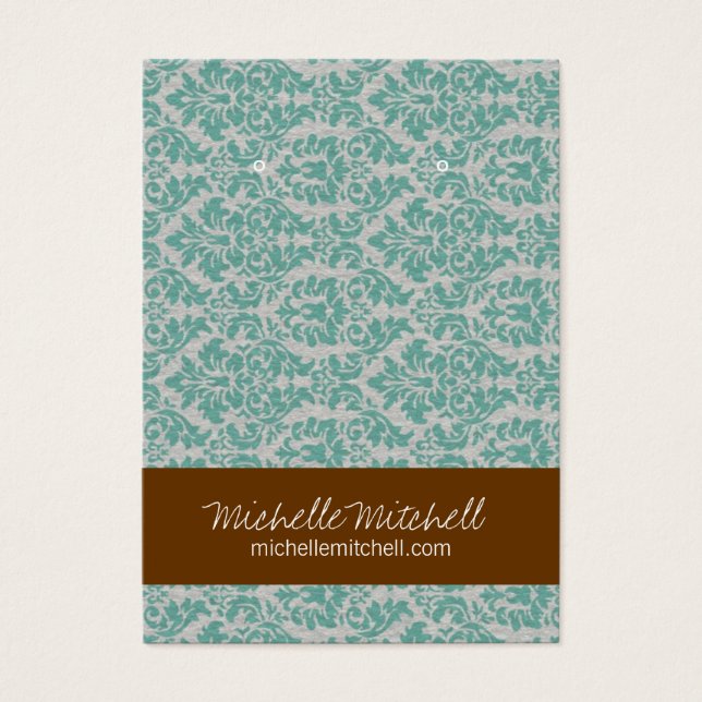 Earring Holder | CARTÃO DE VISITA | Marrom azul Du (Frente)