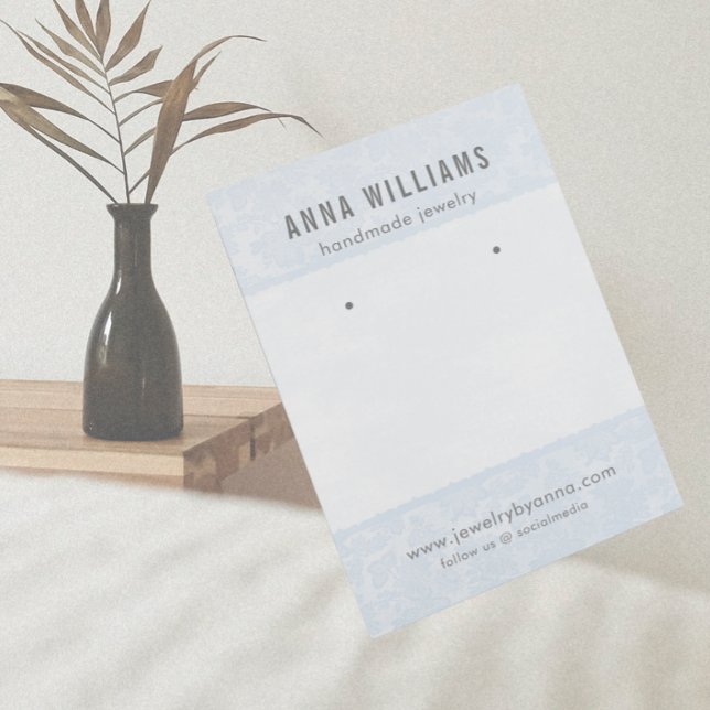 Earring Jewelry Display Card • Blue Floral Lace (Criador carregado)