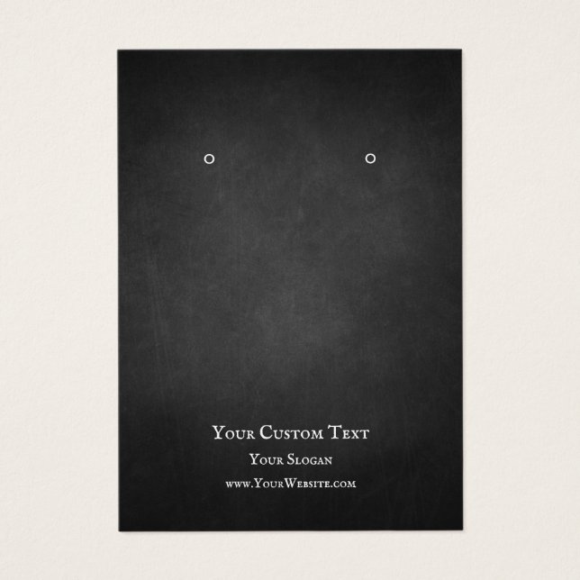 Earring Jewelry Display Card, Rustic Chalkboard (Frente)