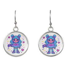 Earrings Kawaii Blue Gamer – Cute Magic Accessor