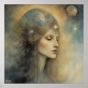 Earth Angel AI Fantasy Digital Art Impressão Retra