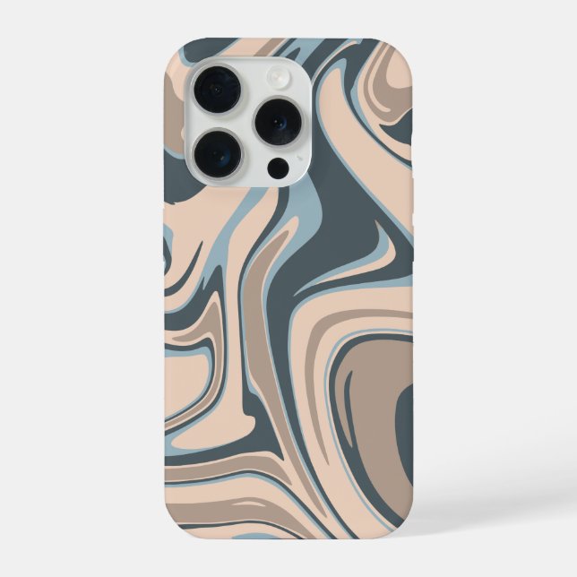 'Earth Tone Marble Swirl' capa para iPhone 15 Pro (Verso)