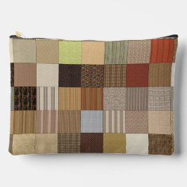 Earthly Wooded Tile Print Cosmetic Bag