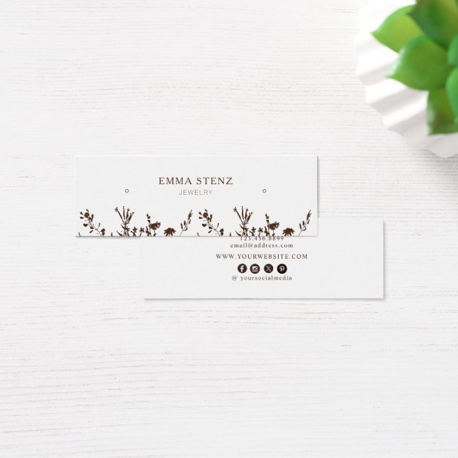 Earthy Floral • Earring Hoops Studs Display Card   (Mesa)