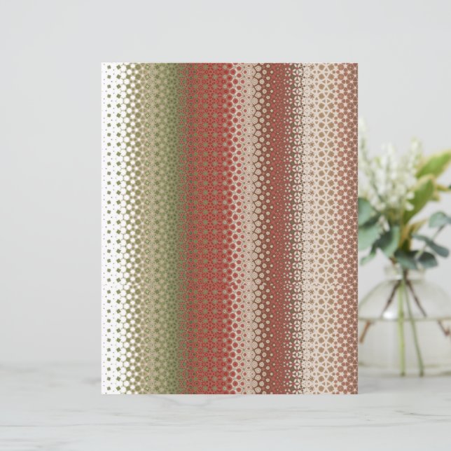 Earthy Red-Green Abstract Scrapbooking Paper (Em pé/Frente)