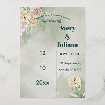 Earthy Shades Flowers Boho Elegant Sage Green 