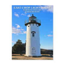 East Chop Lighthouse, cartão postal de Massachuset