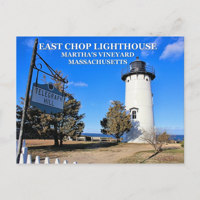 East Chop Lighthouse, cartão postal de Massachuset (Frente)