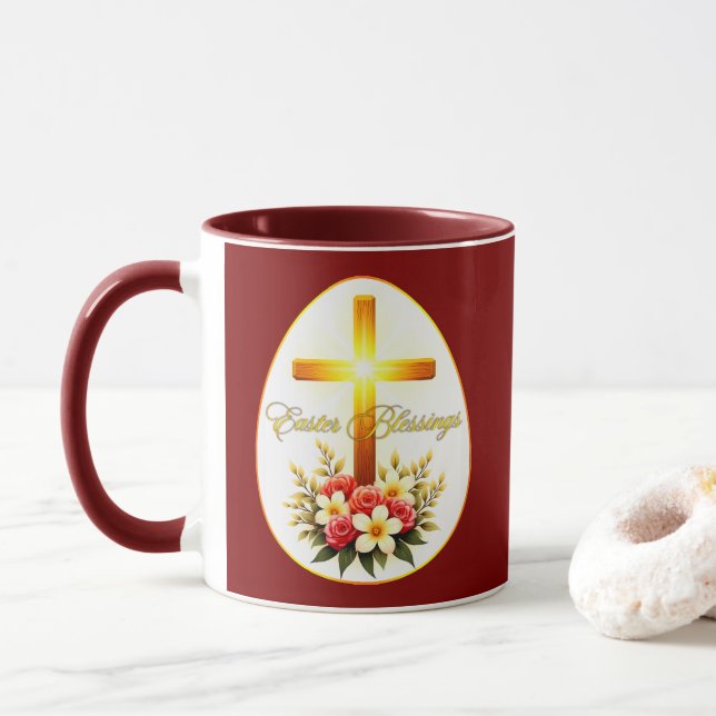 Easter Blessings – Christian Faith Art - caneca (Com Donut)