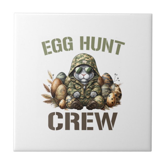 Easter Egg Hunter Crew Camo Hunting Easter Day T-S (Frente)