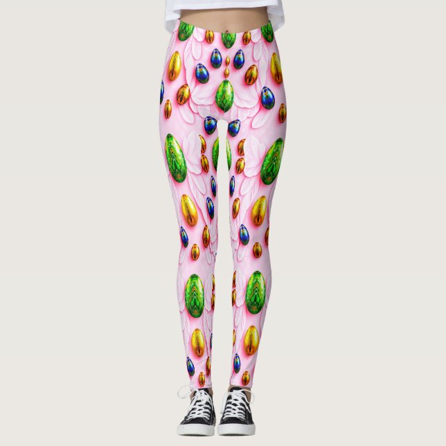 EASTER EGGS ~ Multicolored 3D ~  Leggings (Frente)