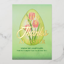 Easter Ovo Tulipas Verde Obrigados Páscoas Negócio