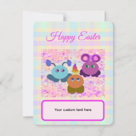 Easter Pastel Plaid Flat Card with Envelope