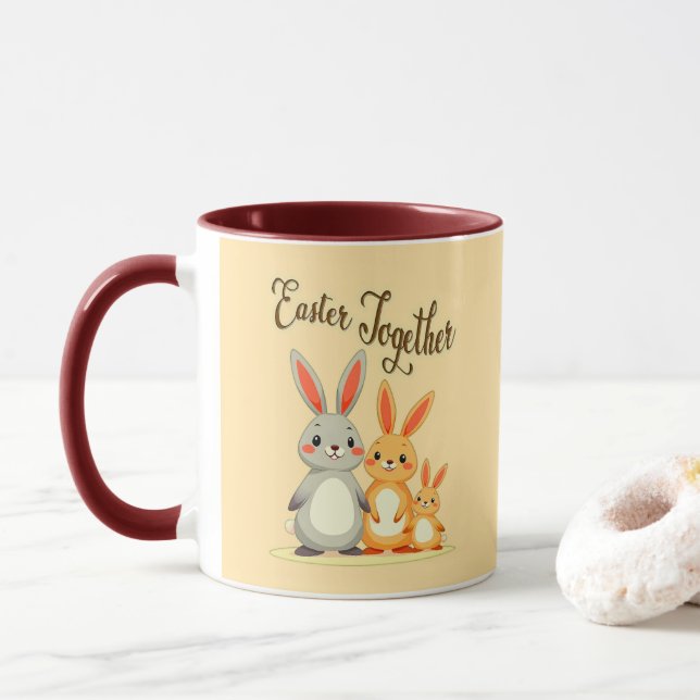 Easter Together – Sweet Bunny Family - caneca (Com Donut)