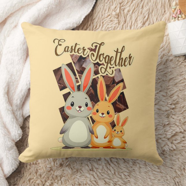 Easter Together – Warm Bunny Family - almofada (Cobertor)