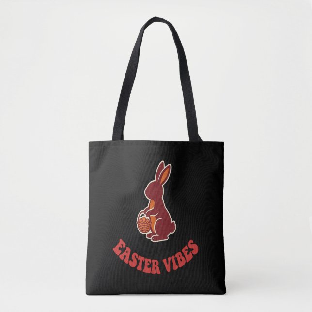 Easter Vibes Bunny Tote Bag (Frente)