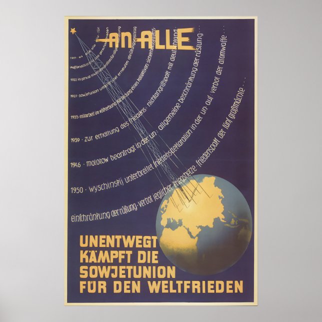 Eastern German Propaganda Poster Unwavering fights (Frente)