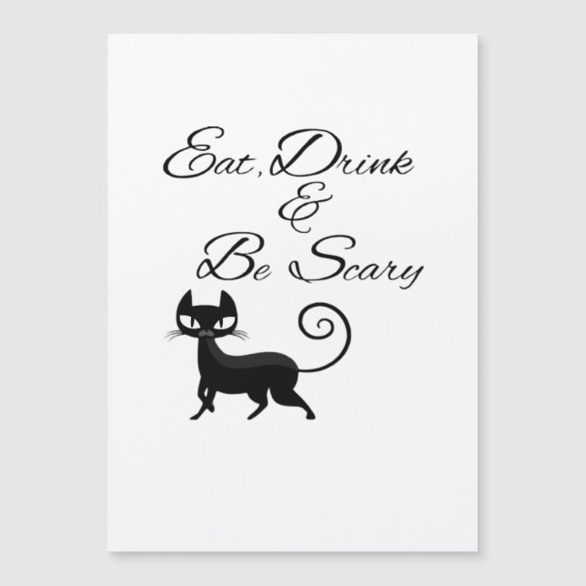 Eat Drink And Be Scary Cat Funny Cute Spooky Hallo (Frente)