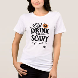 Eat Drink and Be Scary Funny Gothic Text Halloween