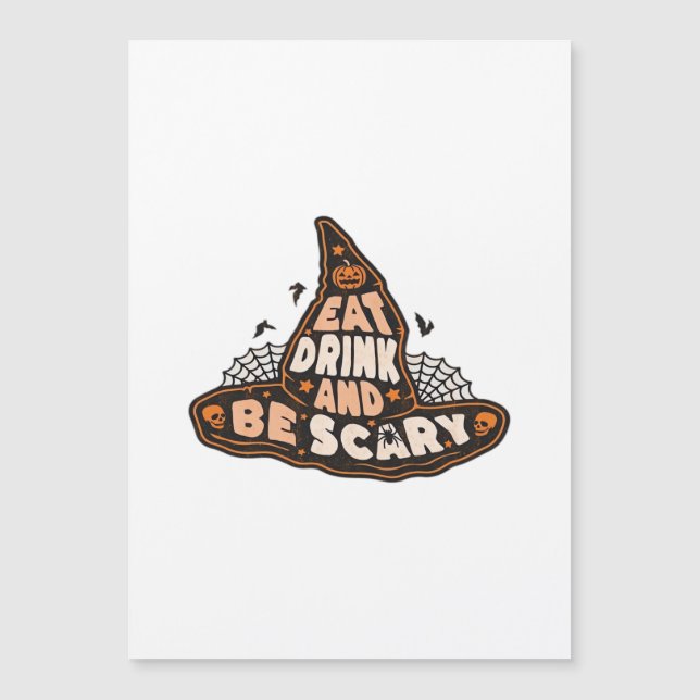 Eat Drink And Be Scary Witch Hat Aesthetic Casual (Frente)