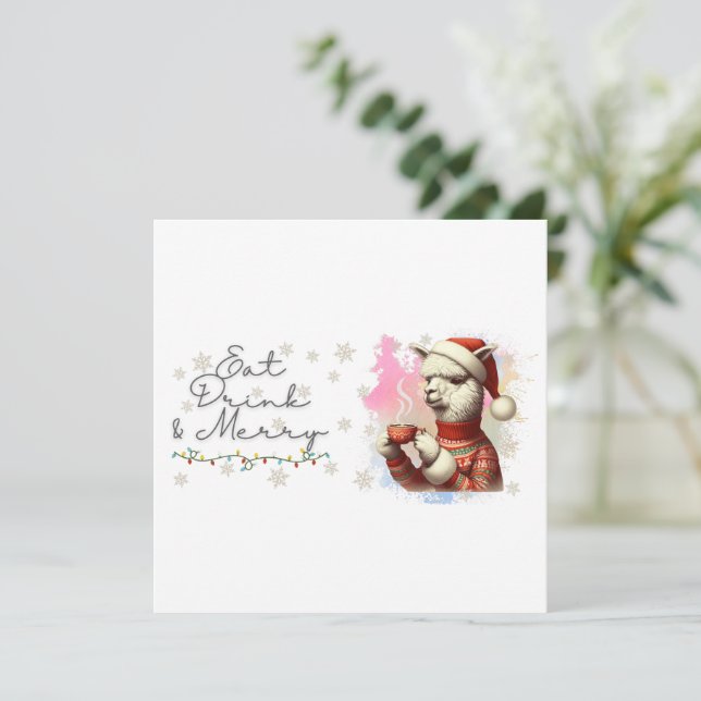 Eat Drink & Merry Christmas Card (Em pé/Frente)