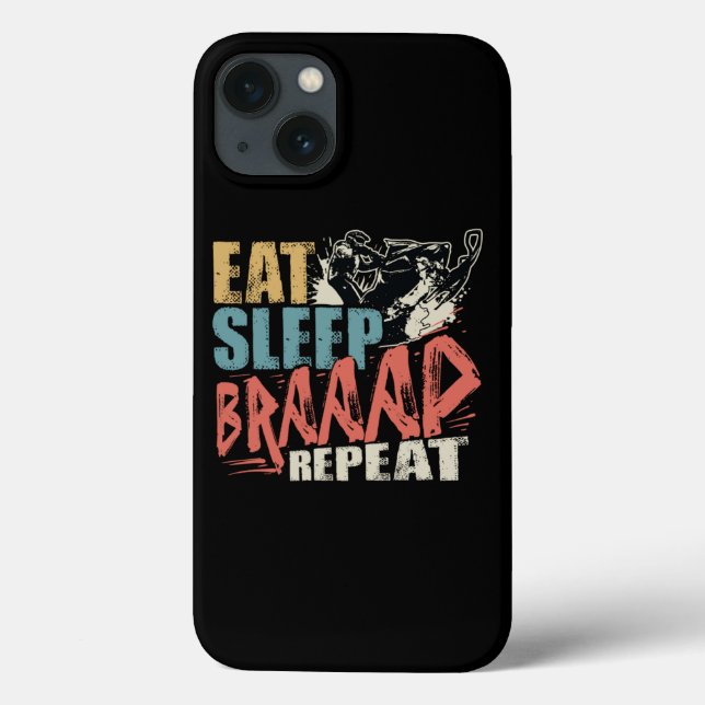 Eat Sleep Braap Repeat Snowmobile Rider (Verso)
