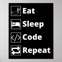Eat Sleep Code Repetir Poster