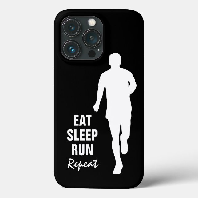 Eat Sleep Run Repetir silhueta do corredor (Verso)