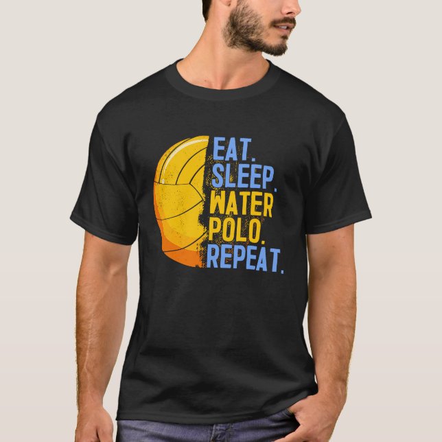 Eat Sleep Water Polo Repeat Swimming Sport  Humor (Frente)