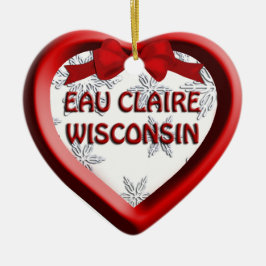 Eau Claire Wisconsin Heart Enfeites de natal