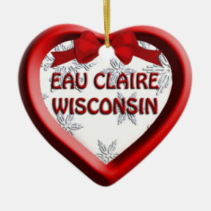 Eau Claire Wisconsin Heart Enfeites de natal