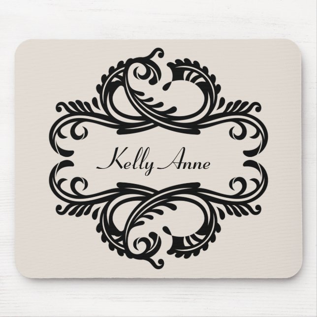 Ebony Chic Damask Mousepad (Frente)