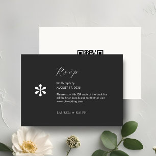 Ebony & Ivory   RSVP de Casamento de Código QR Chi