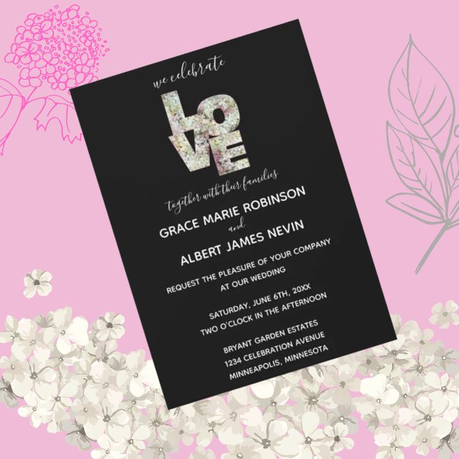 Ebony Vanilla Strawberry Hydrangeas Convite de cas (Criador carregado)