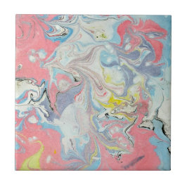 Ebru Arte Pastel Abstrato