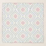 Echarpe Abstract geometrical, blue, pink and off white<br><div class="desc">Simple geometrical pattern in off white and blues</div>