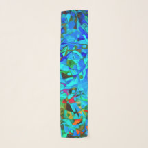 Abstrato multicolor - Scarf Chiffon de 10" x 45"