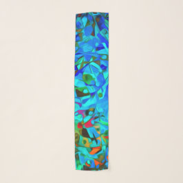 Echarpe Abstrato multicolor - Scarf Chiffon de 10" x 45"